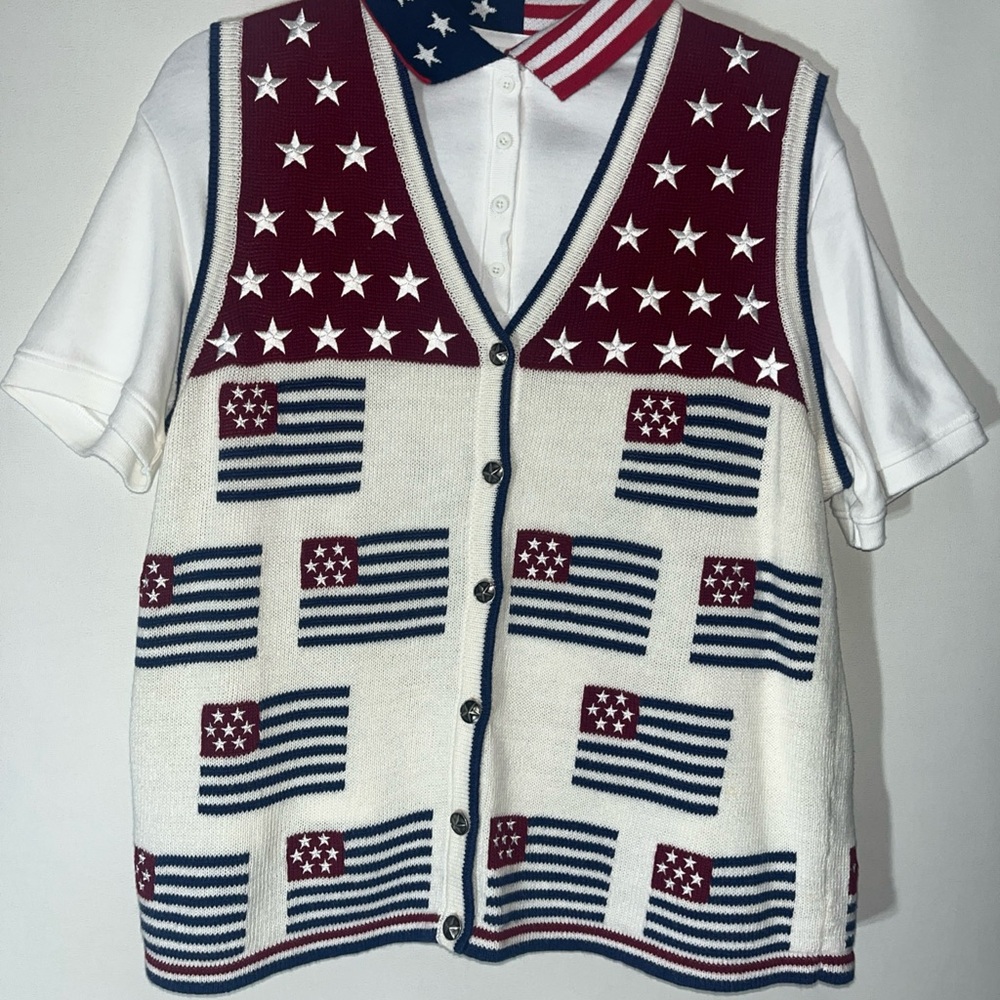 Chistopher Banks & Breckenridge Polo & Vest Combo Special! Patriotic Style!